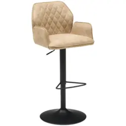 Barhocker in Schwarz, Beige