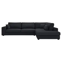 Ecksofa in Cord Schwarz 314/250 cm
