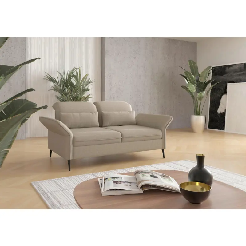 3-Sitzer-Sofa in Flachgewebe Taupe