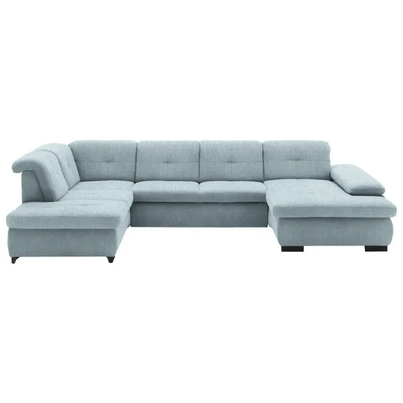 Wohnlandschaft in Webstoff T&uuml;rkis