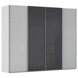 Schwebet&uuml;renschrank in Schwarz, Seidengrau