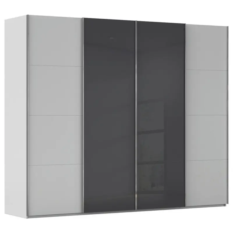 Schwebet&uuml;renschrank in Schwarz, Seidengrau