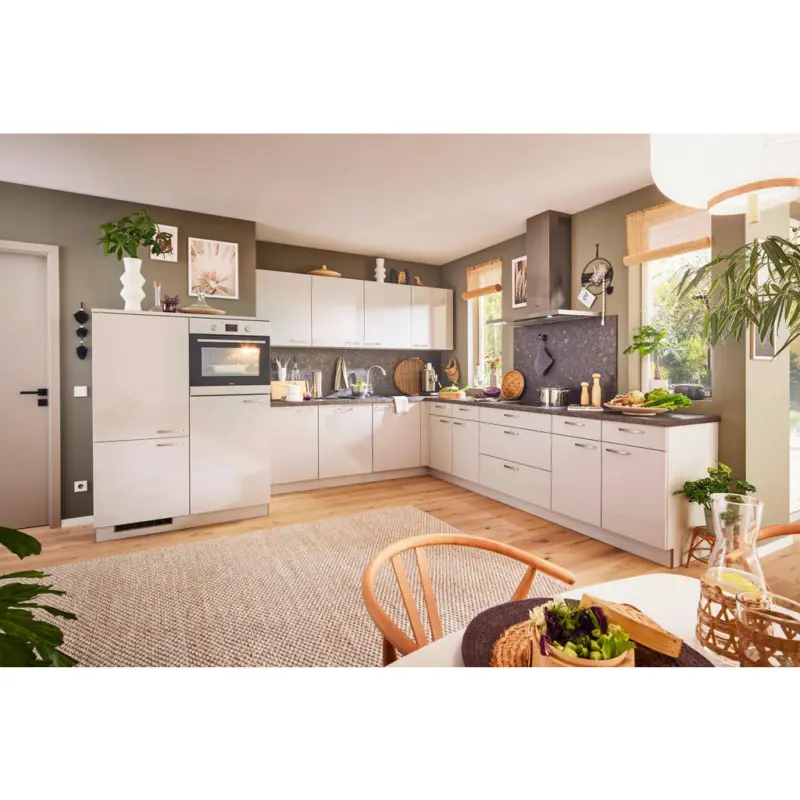 Eckk&uuml;che 365/335 cm in Hellgrau