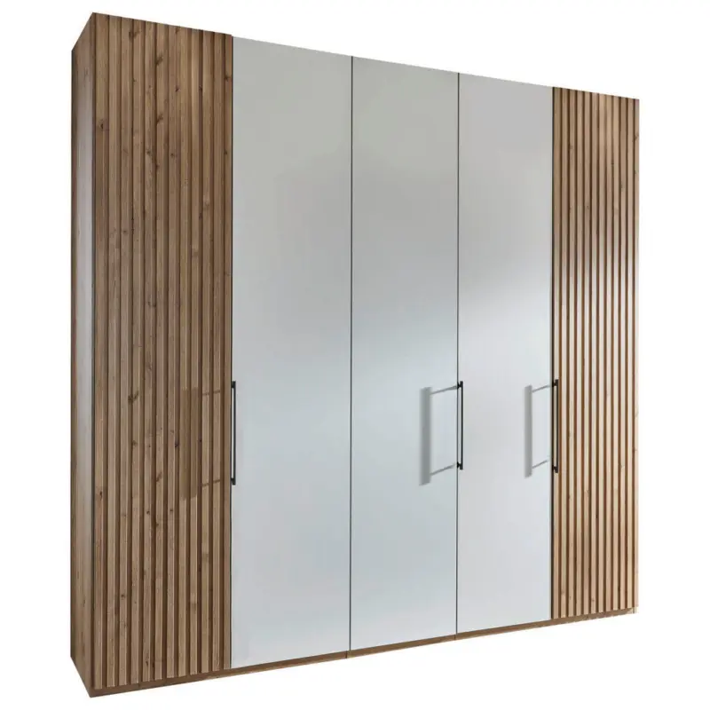 Dreht&uuml;renschrank in Wei&szlig;, Eiche Bianco