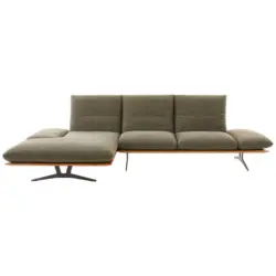 Ecksofa in Flachgewebe Gr&uuml;n 159/314 cm