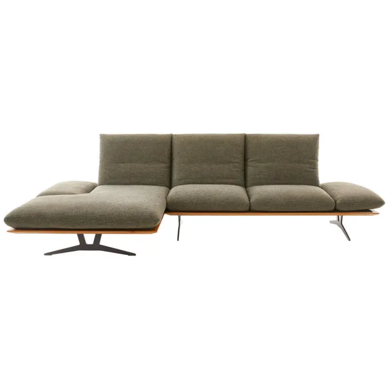 Ecksofa in Flachgewebe Gr&uuml;n 159/314 cm