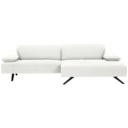 Ecksofa Biella in Flachgewebe Creme 280/165 cm