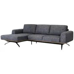 Ecksofa in Struktur Graphitfarben 157/262 cm