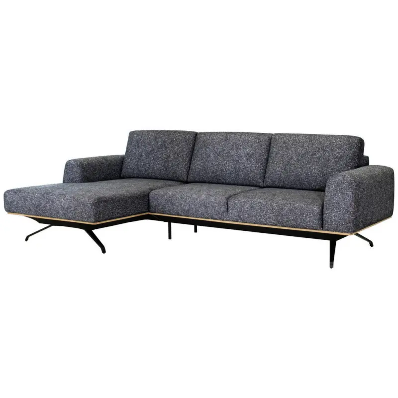 Ecksofa in Struktur Graphitfarben 157/262 cm