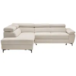 Ecksofa Combo in Flachgewebe Beige 206/266 cm