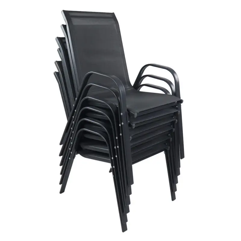 Gartenstuhl-Set Metall Anthrazit