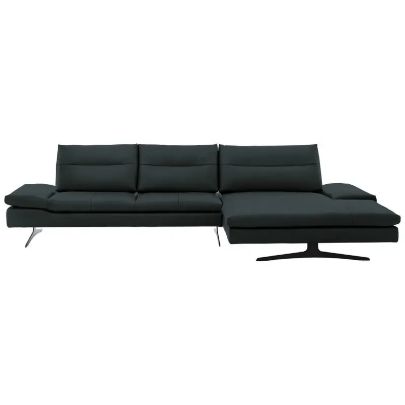 Ecksofa in Echtleder Waldgr&uuml;n 342/158 cm