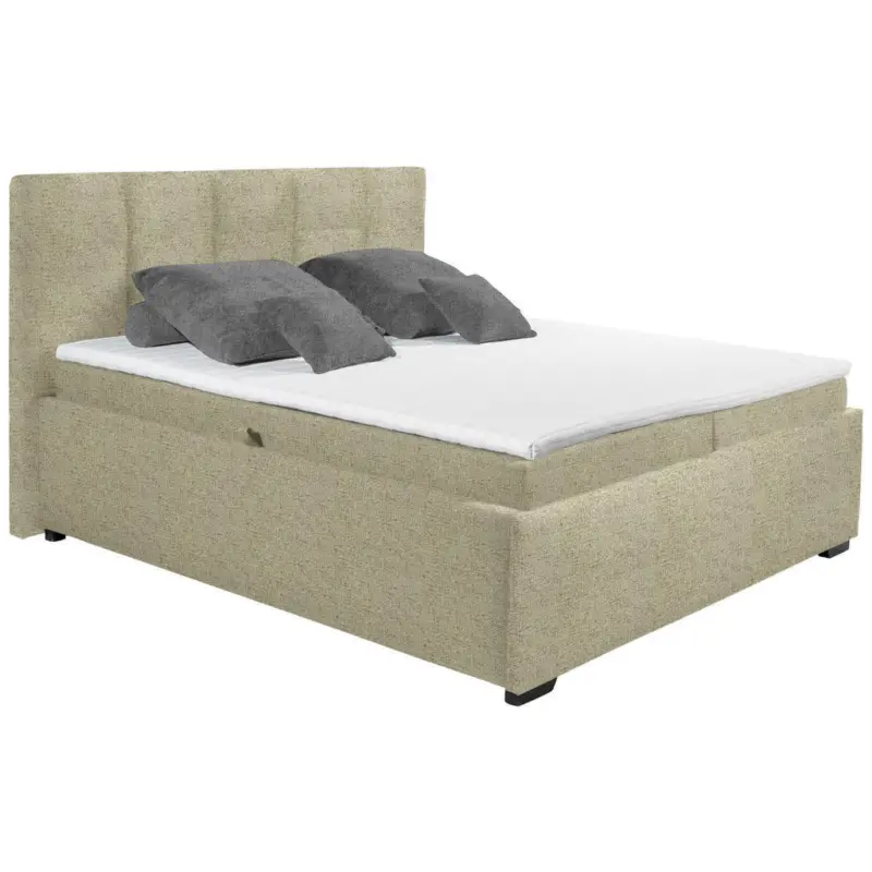 Polsterbett Matratze, Bettkasten, Topper Hellgr&uuml;n 180/200 cm