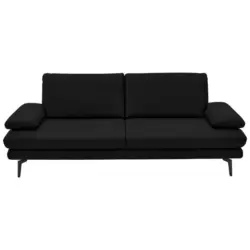 3-Sitzer-Sofa in Echtleder Schwarz