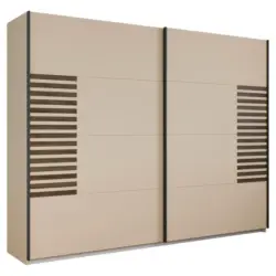 Schwebet&uuml;renschrank in Champagner, Eiche dunkel