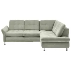 Ecksofa in Webstoff Gr&uuml;n 242/210 cm