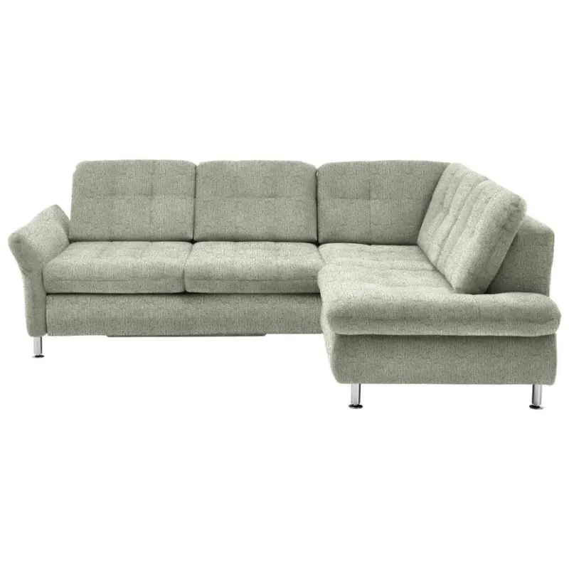 Ecksofa in Webstoff Gr&uuml;n 242/210 cm