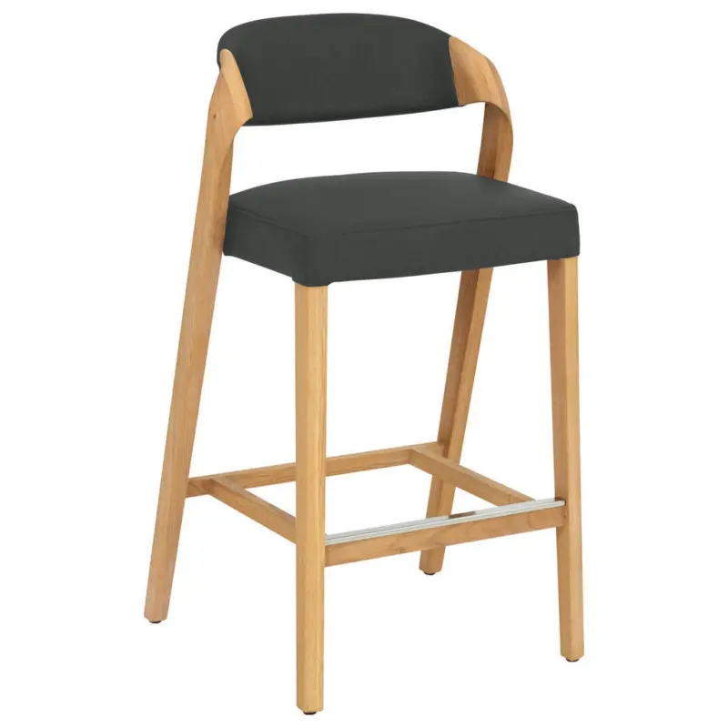 Tresenstuhl in Anthrazit, Wildeiche