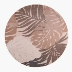 Outdoorteppich 150 cm Floral Braun, Beige