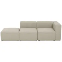 Ottomane Lena in Flachgewebe Creme