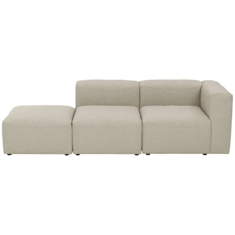 Ottomane Lena in Flachgewebe Creme