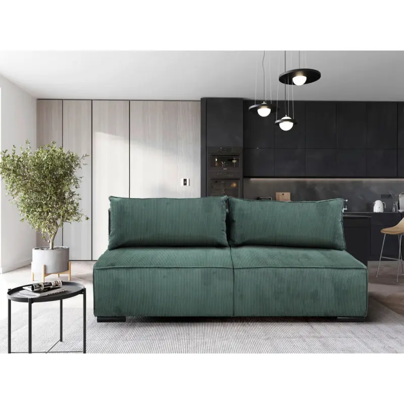 Schlafsofa Flow in Struktur Gr&uuml;n