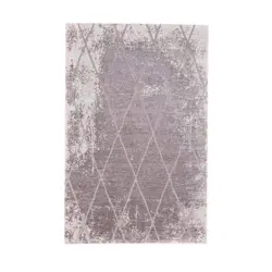 Vintage-Teppich 190/290 cm Fine Line Silberfarben