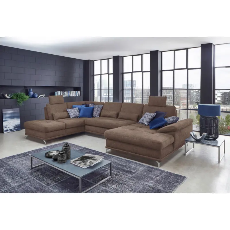 Wohnlandschaft in Flachgewebe Taupe