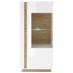 Vitrine in Wei&szlig;, Eichefarben