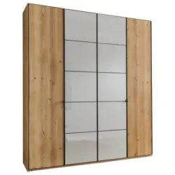 Dreht&uuml;renschrank in Champagner, Eiche Bianco