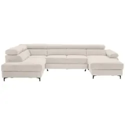 Wohnlandschaft Combo in Flachgewebe Beige