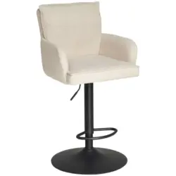 Barhocker in Schwarz, Beige