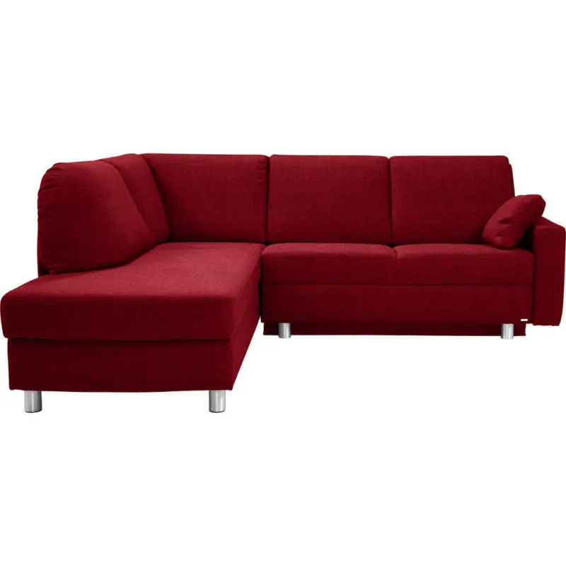 Ecksofa in Chenille Rot 208/227 cm