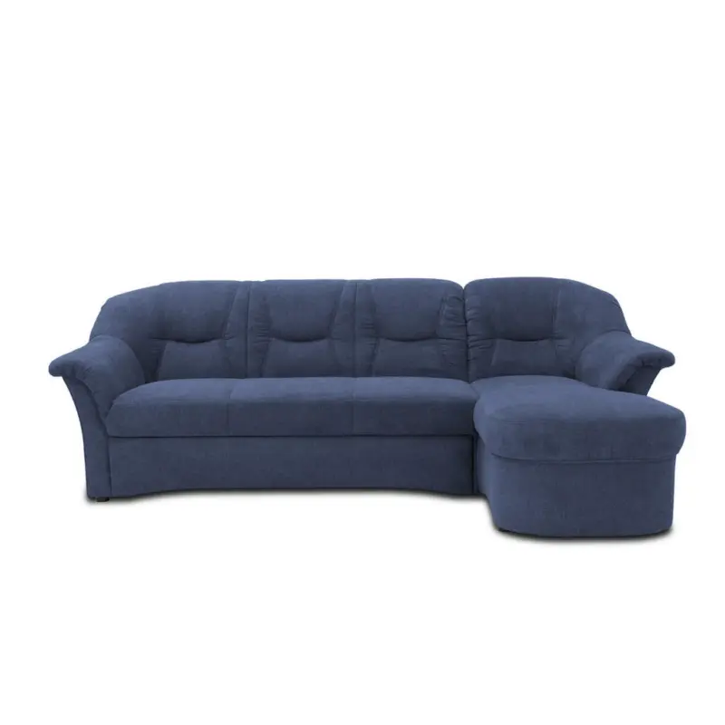 Ecksofa in Mikrofaser Dunkelblau 232/146 cm