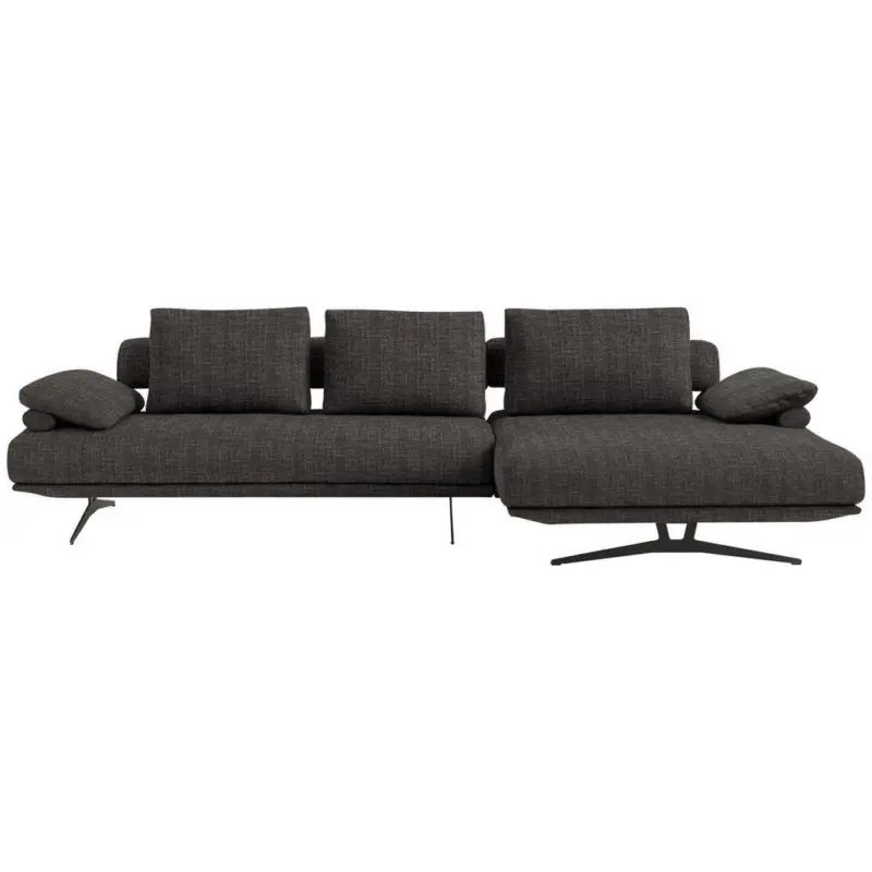 Ecksofa in Chenille Dunkelbraun 334/168 cm
