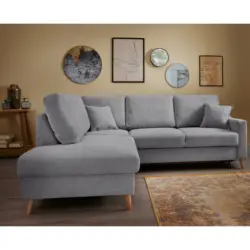 Ecksofa Valentina in Chenille Dunkelgrau