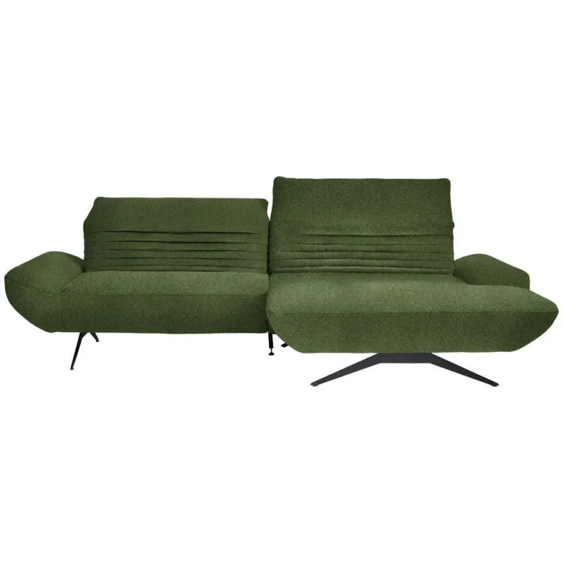 Ecksofa in Chenille Gr&uuml;n 280/170-195 cm