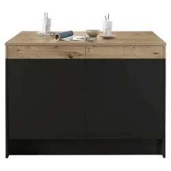 K&uuml;cheninsel in Schwarz, Eichefarben