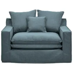 Sessel in Boucl&eacute; Blau