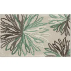 Badteppich Gr&uuml;n, Beige 60/100 cm