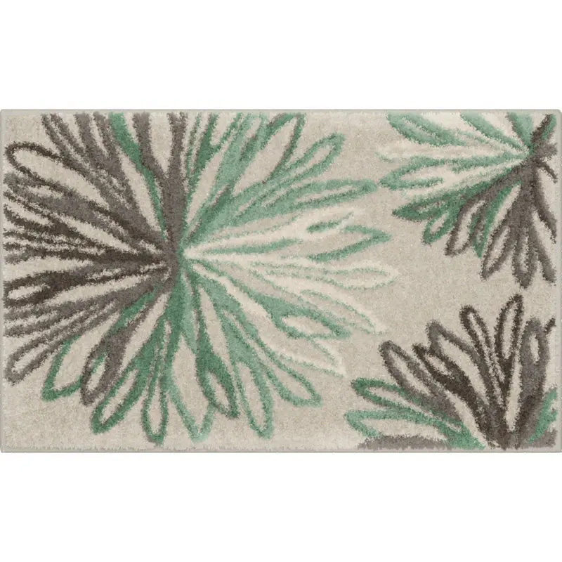 Badteppich Gr&uuml;n, Beige 60/100 cm