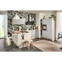 Eckk&uuml;che in Hellgrau, Hellbraun