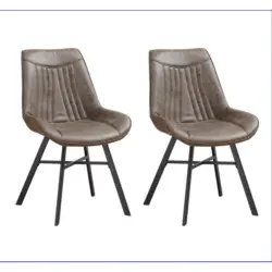 Stuhl-Set 2 St&uuml;ck Mikrofaser