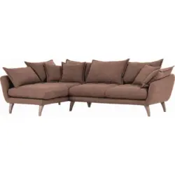 WOHNLANDSCHAFTL-Form in Mikrofaser Braun