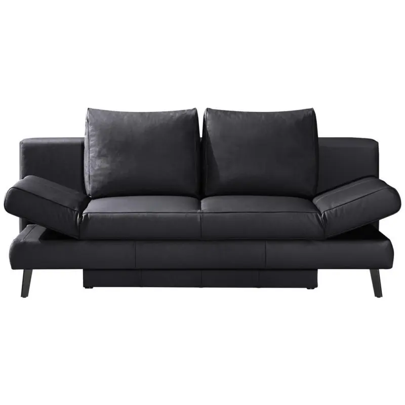 Schlafsofa in Echtleder Anthrazit