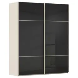 Schwebet&uuml;renschrank in Schwarz, Champagner