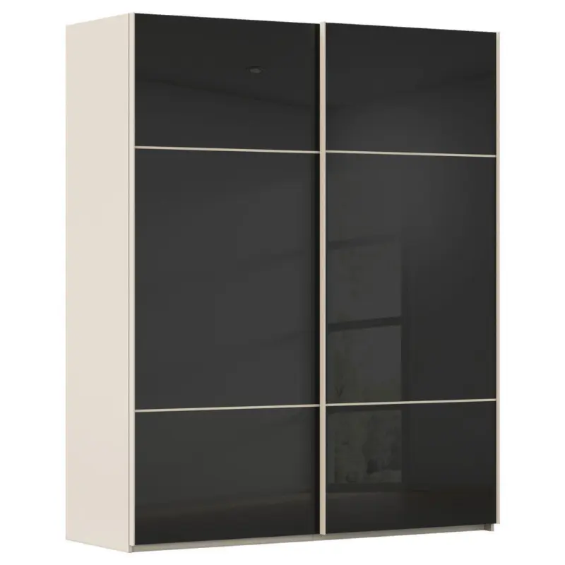 Schwebet&uuml;renschrank in Schwarz, Champagner