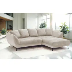 Ecksofa Midway in Struktur Sandfarben, Beige 282/187 cm