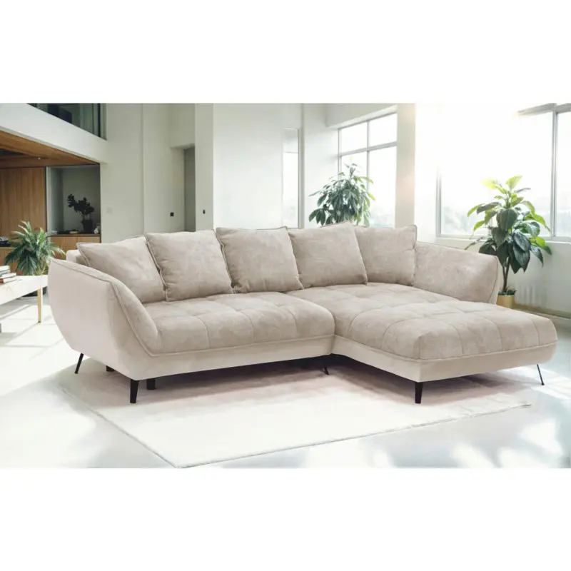 Ecksofa Midway in Struktur Sandfarben, Beige 282/187 cm
