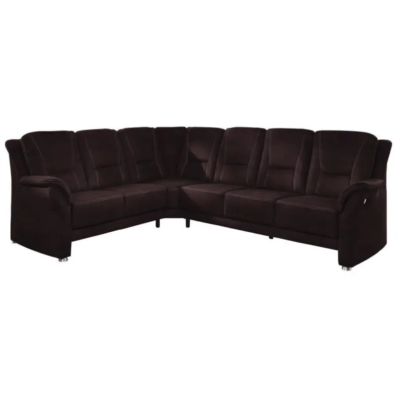 Ecksofa in Mikrofaser Dunkelbraun 223/275 cm